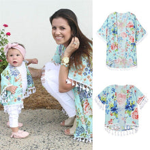 Load image into Gallery viewer, Summer Floral Baby Girl Women Beach Kaftan T shirt Mother