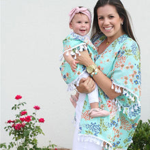 Load image into Gallery viewer, Summer Floral Baby Girl Women Beach Kaftan T shirt Mother