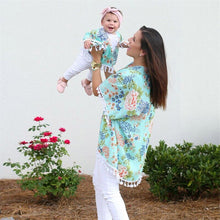 Load image into Gallery viewer, Summer Floral Baby Girl Women Beach Kaftan T shirt Mother