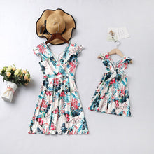Load image into Gallery viewer, Summer Floral Girl Women Dress Mother Daughter Family Matching