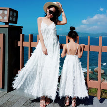 Load image into Gallery viewer, White Fringe Lace Girl Dress Women Dress Long Wedding Party