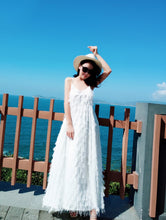 Load image into Gallery viewer, White Fringe Lace Girl Dress Women Dress Long Wedding Party