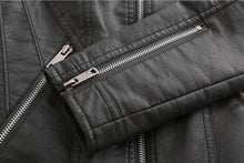 Load image into Gallery viewer, PU Leather Slim Jackets Women Pop Autumn Casual Stand Collar Zipper