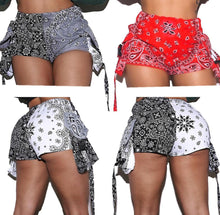 Load image into Gallery viewer, Paisley Position Printed Mini Shorts  biker shorts women  high waisted - Sophornlilly