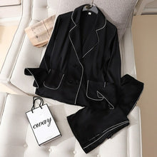 Load image into Gallery viewer, Pajama Set pjs for Women Satin Silky Pyjama Long Sleeve Casual