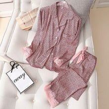 Load image into Gallery viewer, Pajama Set pjs for Women Satin Silky Pyjama Long Sleeve Casual