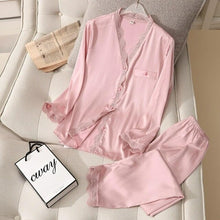 Load image into Gallery viewer, Pajama Set pjs for Women Satin Silky Pyjama Long Sleeve Casual