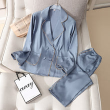 Load image into Gallery viewer, Pajama Set pjs for Women Satin Silky Pyjama Long Sleeve Casual