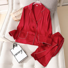 Load image into Gallery viewer, Pajama Set pjs for Women Satin Silky Pyjama Long Sleeve Casual