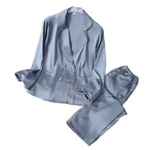 Load image into Gallery viewer, Pajama Set pjs for Women Satin Silky Pyjama Long Sleeve Casual