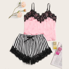 Load image into Gallery viewer, Pajamas for Women's Sexy Satin Fun Suit Family Pajamas Striped Polka