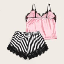 Load image into Gallery viewer, Pajamas for Women's Sexy Satin Fun Suit Family Pajamas Striped Polka
