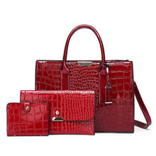 Load image into Gallery viewer, Leather Messenger Bag Crocodile
