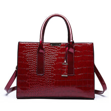 Load image into Gallery viewer, Leather Messenger Bag Crocodile