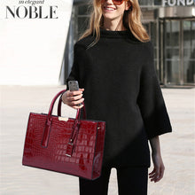 Load image into Gallery viewer, Leather Messenger Bag Crocodile