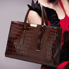 Load image into Gallery viewer, Leather Messenger Bag Crocodile