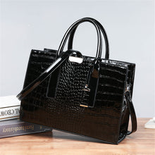 Load image into Gallery viewer, Leather Messenger Bag Crocodile