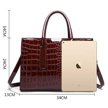 Load image into Gallery viewer, Leather Messenger Bag Crocodile