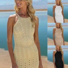 Load image into Gallery viewer, Pareo Cover Up Dress Mesh Knitted Crochet Beach Tunics Bikini Sarong - Sophornlilly