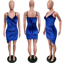 Load image into Gallery viewer, Party Dress Women Sexy Velvet Bodycon Backless V Neck Midi Sheath - Sophornlilly