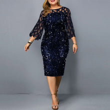 Load image into Gallery viewer, Party Dresses Sequin Plus Size Women's Dress Mesh See Through - Sophornlilly