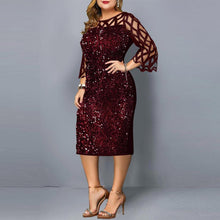 Load image into Gallery viewer, Party Dresses Sequin Plus Size Women's Dress Mesh See Through - Sophornlilly