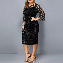 Load image into Gallery viewer, Party Dresses Sequin Plus Size Women's Dress Mesh See Through - Sophornlilly