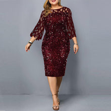 Load image into Gallery viewer, Party Dresses Sequin Plus Size Women's Dress Mesh See Through - Sophornlilly
