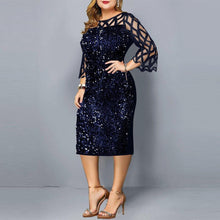 Load image into Gallery viewer, Party Dresses Sequin Plus Size Women's Dress Mesh See Through - Sophornlilly