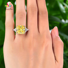 Load image into Gallery viewer, Peacock Star Solid 925 Sterling Silver Three Stone Luxury Ring 8 Carat