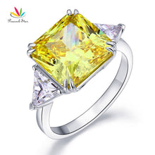 Load image into Gallery viewer, Peacock Star Solid 925 Sterling Silver Three Stone Luxury Ring 8 Carat