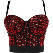 Load image into Gallery viewer, Pink Bead Women&#39;s Bra Summer Bustier Costume Diamond Push Up