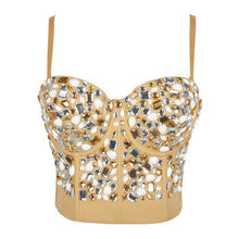 Load image into Gallery viewer, Pink Bead Women&#39;s Bra Summer Bustier Costume Diamond Push Up