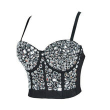 Load image into Gallery viewer, Pink Bead Women&#39;s Bra Summer Bustier Costume Diamond Push Up