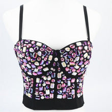 Load image into Gallery viewer, Pink Bead Women&#39;s Bra Summer Bustier Costume Diamond Push Up