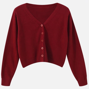 Cardigan Long Sleeve Cropped Sweater Fashion Knitted