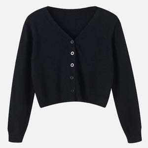 Cardigan Long Sleeve Cropped Sweater Fashion Knitted