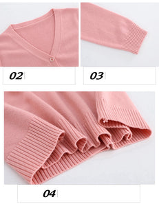 Cardigan Long Sleeve Cropped Sweater Fashion Knitted