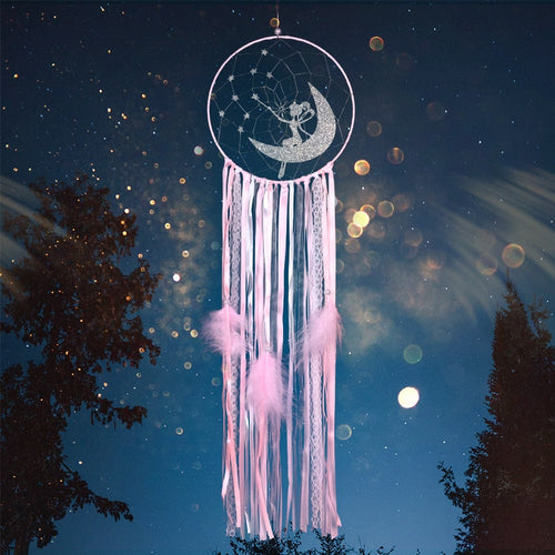 Pink Dream Catcher Moon Angel Decoration Outdoor Room Decor Baby Boy