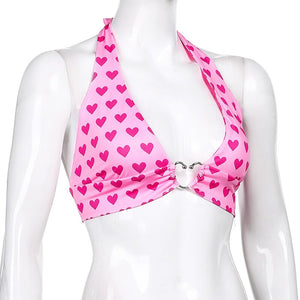 Pink Heart Crop Top