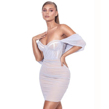 Load image into Gallery viewer, Pink Off Shoulder bandage Corset Party Dress
