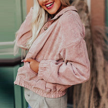 Load image into Gallery viewer, Pink Women Corduroy Long Sleeve Coat