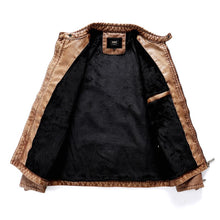 Load image into Gallery viewer, Pleated Moto Leather Jacket Men New Pop Casual Fleece Coats Male