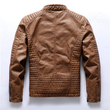 Load image into Gallery viewer, Pleated Moto Leather Jacket Men New Pop Casual Fleece Coats Male