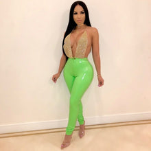 Load image into Gallery viewer, Faux Leather Leggings Large Shiny Skinny Pants