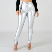 Load image into Gallery viewer, Faux Leather Leggings Large Shiny Skinny Pants