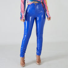 Load image into Gallery viewer, Faux Leather Leggings Large Shiny Skinny Pants