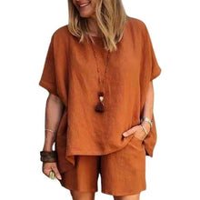 Load image into Gallery viewer, 2pcs/set Comfy Short Sleeve Outfits Loose Fit