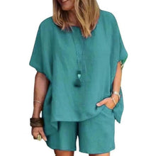 Load image into Gallery viewer, 2pcs/set Comfy Short Sleeve Outfits Loose Fit