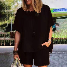 Load image into Gallery viewer, 2pcs/set Comfy Short Sleeve Outfits Loose Fit